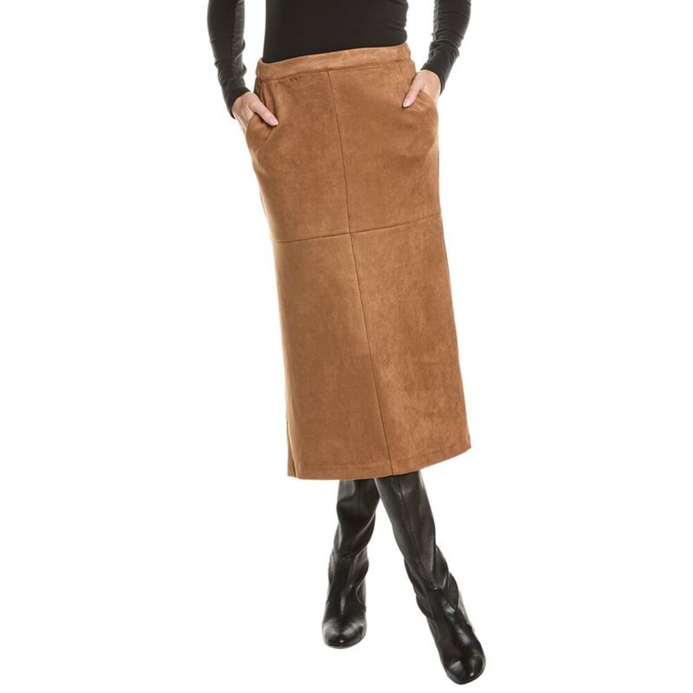 Laundry By Shelli Segal Womens  Paneled Flared Midi Skirt, Brown